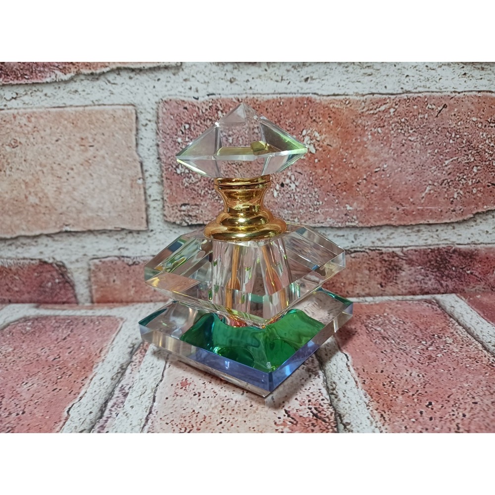 Marilyn Miglin Crystal Gold Tone‎ Perfume Bottle